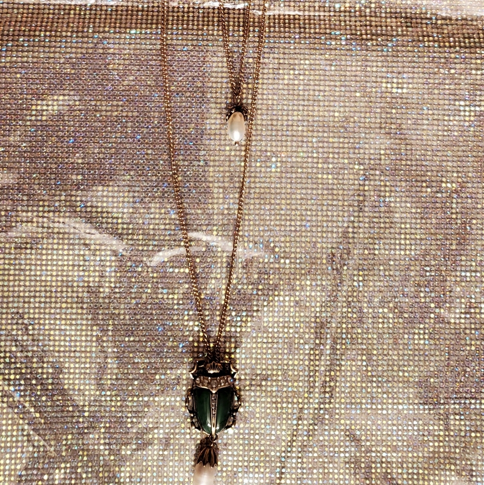 Green Beetle Bug Necklace